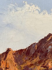 John Loo Vintage Plein Air Arizona Red Rocks Desert Bloom SW Landscape Painting