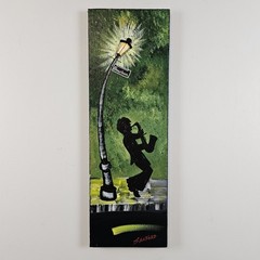 ART – Original Signed Sanford Painting – New Orleans – Jazz Music 24×8 Canvas