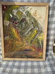 Original Acrylic Pour Painting Abstract Art signed canvas