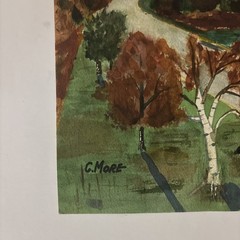 VTG 1960s Original Watercolor Landscape Rustic Barn Vintage Car Signed C More