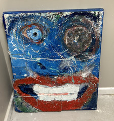 Abstract Face Portrait Painting – Unframed Single Piece Art, Portrait Theme