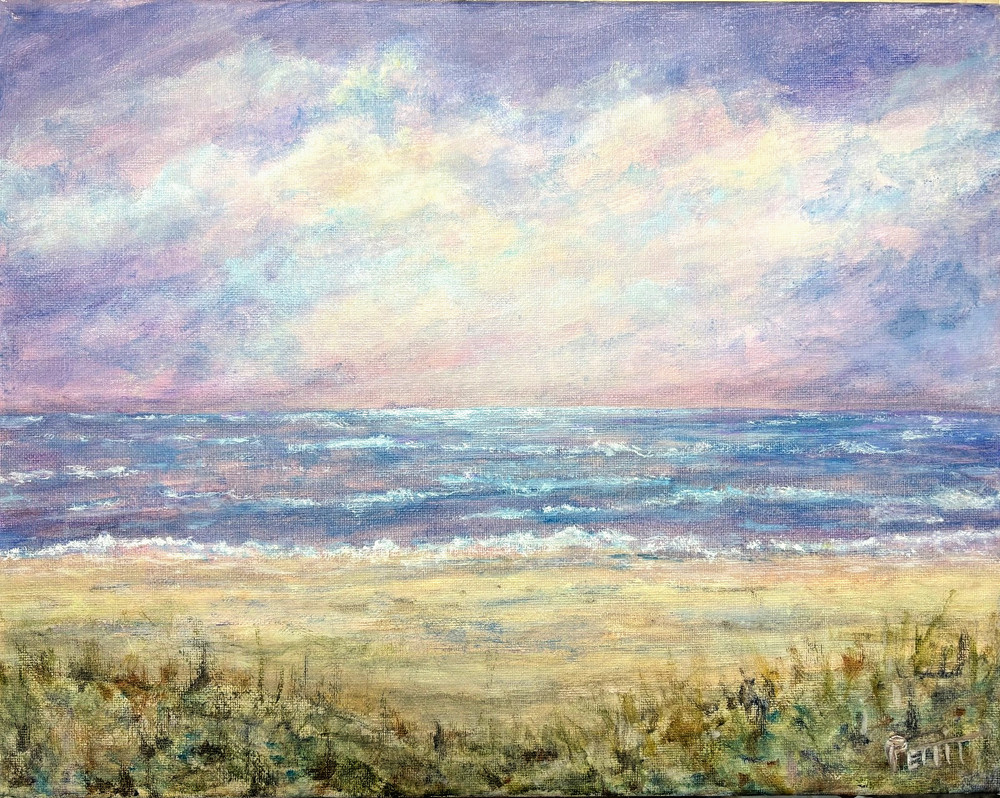Stormy Ocean Landscape, Original Acrylic Painting 11×14 inches – IMPRESSIONIST