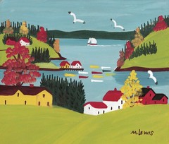 Maud Lewis (Handmade) Signed Oil Painting on Canvas 16×24 in Naive Art ..