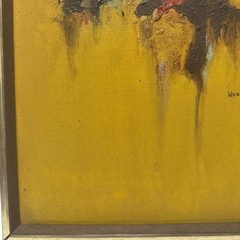 Vintage Original Abstract Oil Painting On Canvas Signed By WESSON Framed – NICE