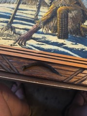 Vtg Indian Velvet Painting Made In Mexico Mountains Majesty Tracking