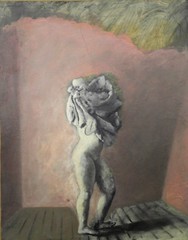 Lopez- Curval Oil/Canvas.“ Woman in shirt“ signed on back. 1994 . v811.