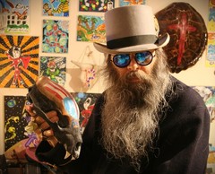 PATRIOTIC AMERICAN WEREWOLF OUTSIDER ARTIST JR CHARLIE FAST PRIMITIVE FOLK POP