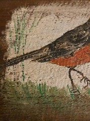 Vtg 2 Oil on Rough Wood Board painting Rustic Approx 10” x 7” Signed By Yaun