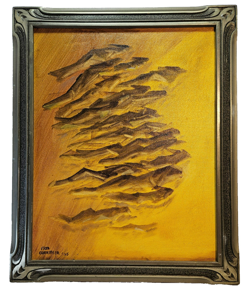 11″x14″ Original Oil „A School of Mermaids“ Abstract, Fantasy by Fred Gohringer