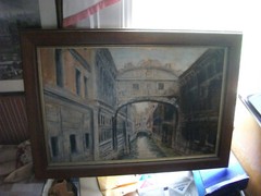 „Bridge of Sighs“ oil painting by Adriano Spilimbergo (1901-1975) LISTED.