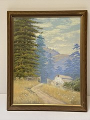 Antique California Landscape Painting Pastel Drawing Edwin Siegfried 1910’s