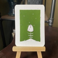ACEO/ATC Original Painting Fish Flies 2.5×3.5 on paper by Jess Janisse
