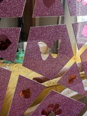 Pentagram Mirror Marina Fini Acrylic Art 31.5” Flowers And Butterfly Accents