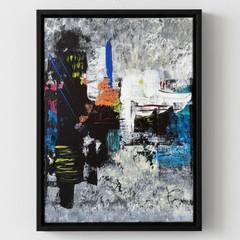 Original Abstract Acrylic Art Painting „City Streets“ Signed Canvas 9×12