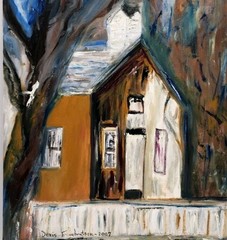 Doris Ingrid Engebretson Original Oil Painting Signed 2007 Expressionist House