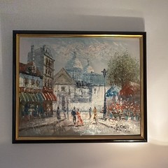 Caroline Burnett Oil Painting Paris. 22×18 Framed.
