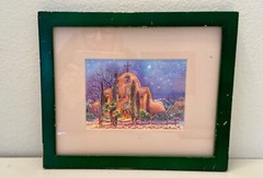 Magical Southwest Christmas Scene Original Watercolor Signed