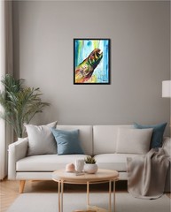 Atherton Original 11×14 Trout Fishing Painting Fly Fishing Acrylic on Canvas