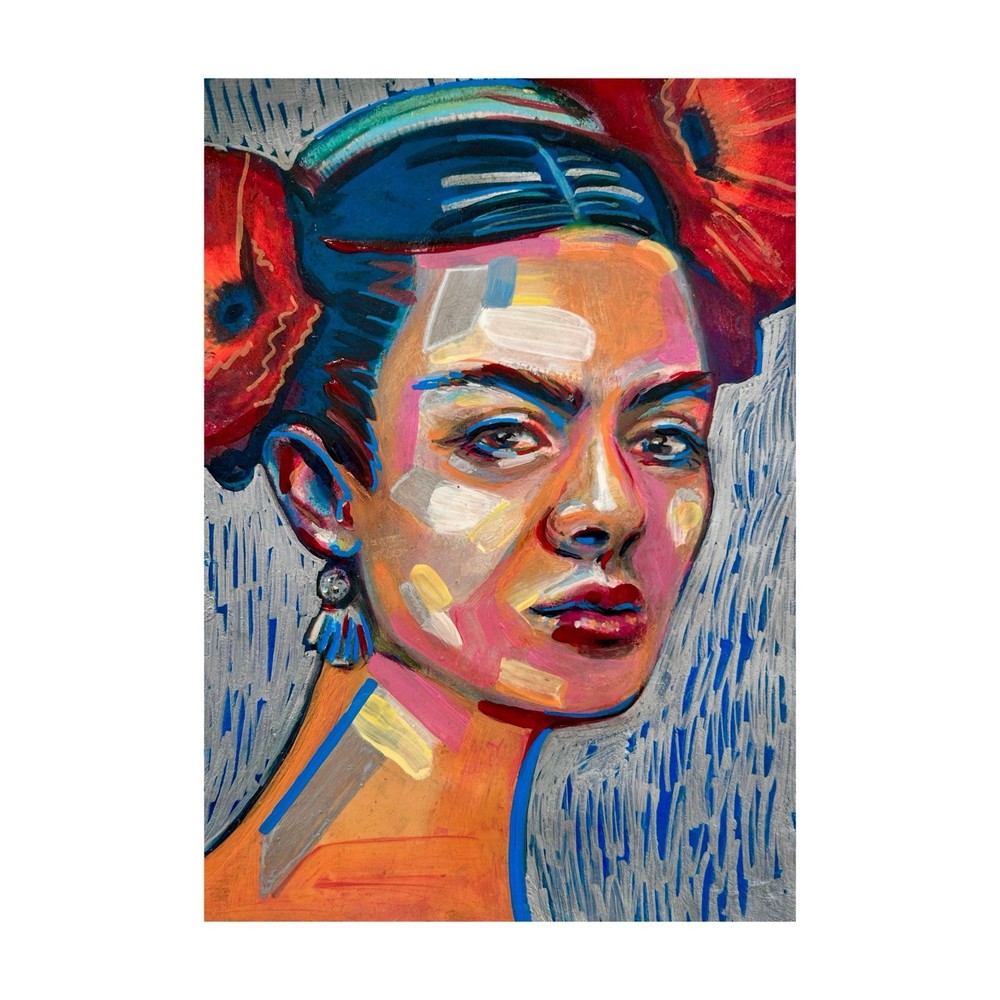 Radiant Vivid Portrait Woman ORIGINAL Oil Painting Abstract Hand Painted