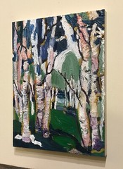 Pink Birches, Oil Painting, Repro Tommy Thomson, by Van Ness