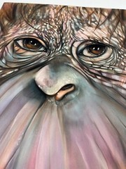 D. Arthur Wilson Orangutan Original Pastel Canvas Early 80s Suede Matte RARE