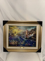 THOMAS KINKADE – THE LITTLE MERMAID – 22″ x 18″ CANVAS Painting w/COA