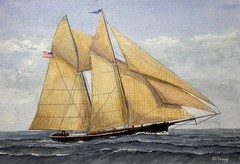 Racing Yacht HENRIETTA – Orig Painting by Pennsylvania Artist David Young