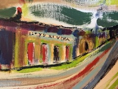 Taos NM Artist Lloyd Rivera 2005 Acrylic On Canvas Board Painting “Camino Real…”