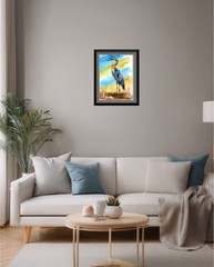 9×12 Original Blue Heron Painting Crane Bird Wildlife Art Coastal Marsh Nature