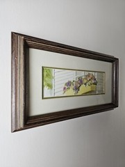 Vintage Original Signed Patricia Bardes Watercolor Painting 13.75×7.75 Framed