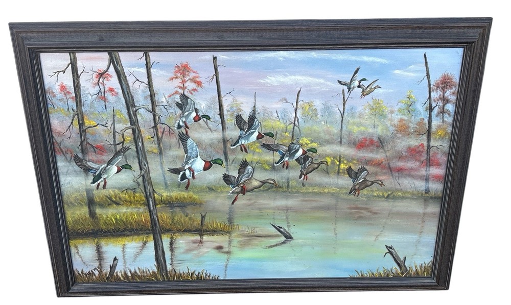 Milton Geyer Duck Decoy Carver Green Bay Wisconsin Original Painting Signed