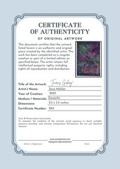 Certificate Of Authenticity For A SINGLE ACEO