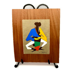 Signed Virgilio Nabais Brazilian Folk Art MCM Painting Boutique Joana Campinas
