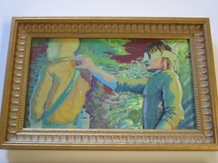 2 VINTAGE POP ART ILLUSTRATION PORTRAIT COMIC ART CAPTURED POW ? MYSTERY ART