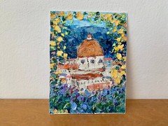 Florence Tuscany Cityscape Oil Painting On Canvas Board Italian City Artwork