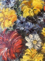Impressionist Flowers In A Vase Still Life Oil Painting Signed Ritter 44 X 32