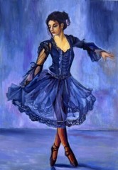 ORIGINAL PAINTING Oil, 14×20 inches, Beautiful Ballerina, Home Gift, Wall Decor