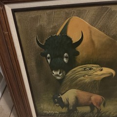 Artist Guy Nez Jr. Original Oil Painting Native Southwest, Signed. 23 1/2 X 28”