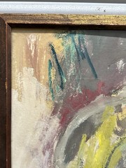 Abstract Expressionist Painting Portrait of Mans Face Original Art Framed