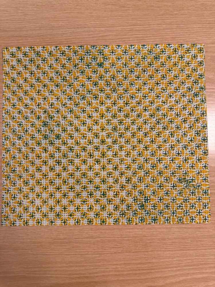 Original Gouache Geometric Textile Design Yellow Green Interlocking Studio