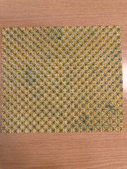 Original Gouache Geometric Textile Design Yellow Green Interlocking Studio