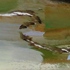 Landscape Seascape boat oil painting Fine Art 8X8
