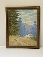 Antique California Landscape Painting Pastel Drawing Edwin Siegfried 1910’s