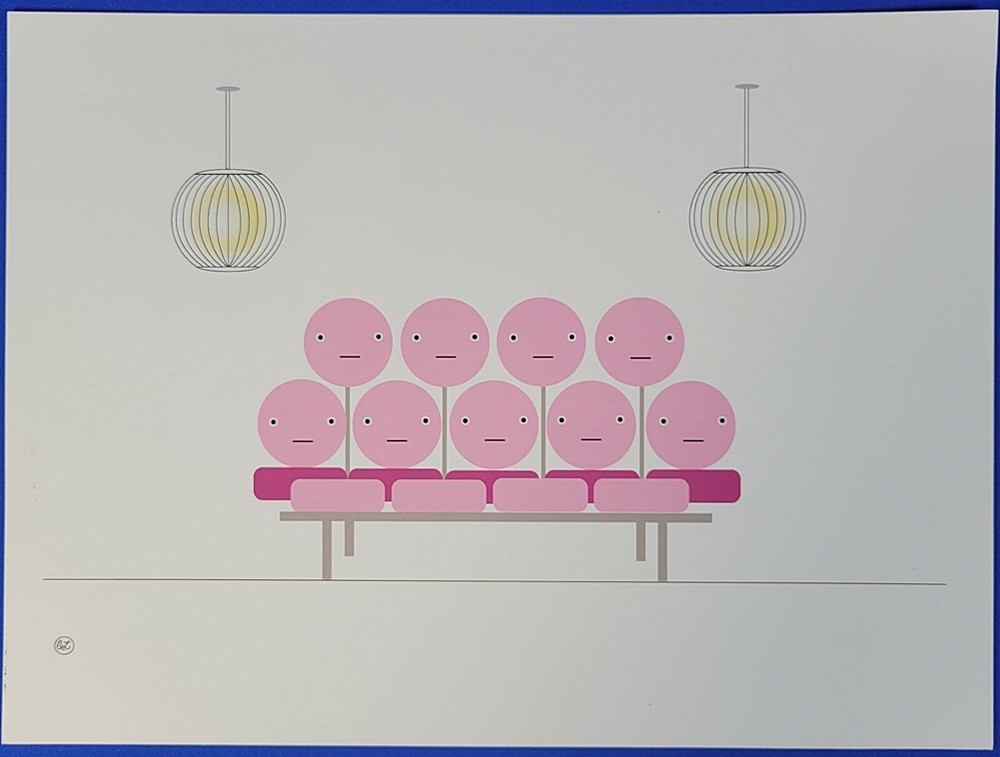 Graphic Designer Barbara Lebow Untitled „Interior Design Idea“ Serigraph 19 X13