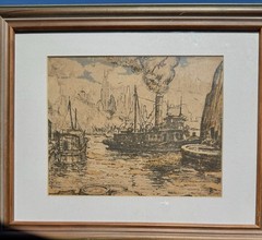 James Sanford HULME Serigraph SIGNED/FRAMED „HUDSON RIVER WINTER“ MCM EUC