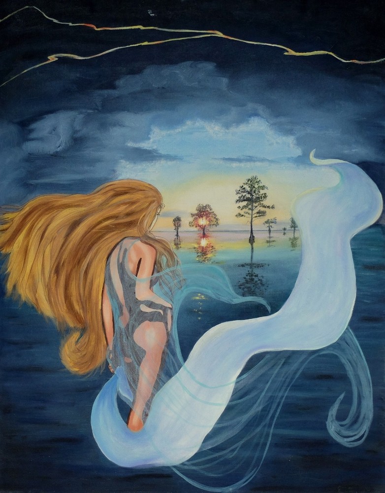 „Behind the Lighting-2“ – Art, Painting, Giclee on Canvas 22″x28 Yelena Berzon