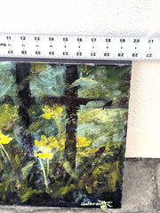 Gloria Galbraith Original Acrylic Floral Landscape Painting Yellow Flowers 20×17