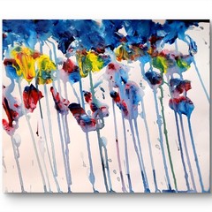 Splash Colorful Flowers In Neo Expressionist Original Wall 11×14 Paper