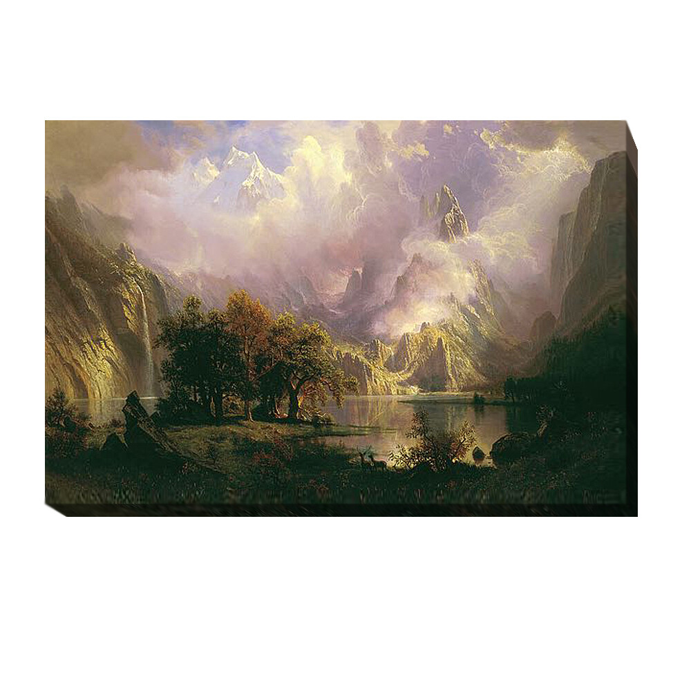 Rocky Mountain Landscape by Bierstadt Gallery-Wrapped Canvas Art (30 in x 45 in)