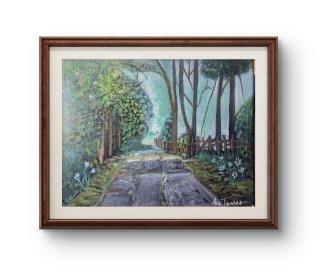 Orginal Misty Path 8×10 Stretched Canvas